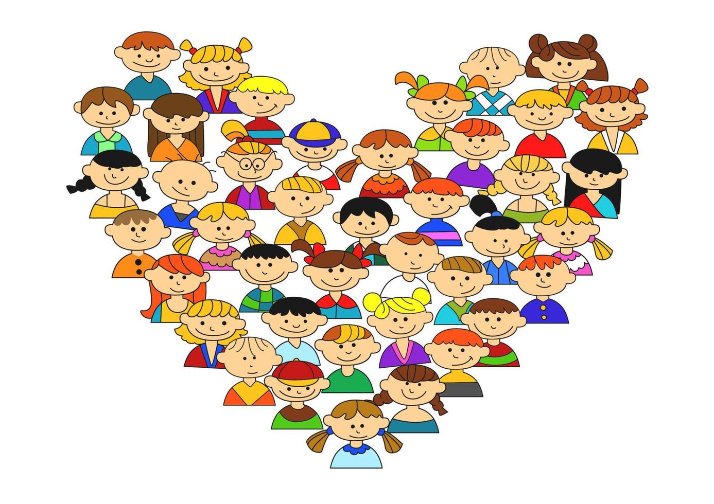 Love heart with childrens vector