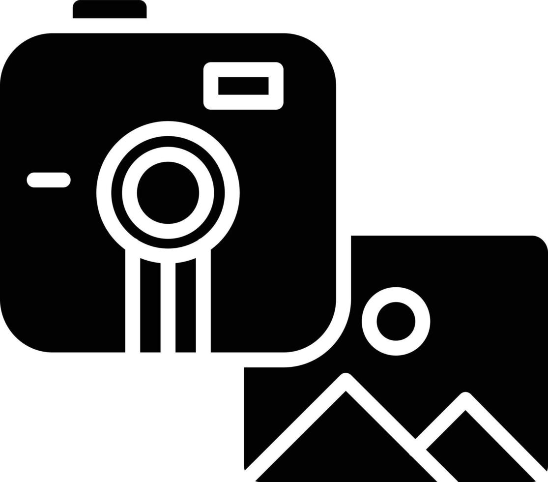 Instant Camera Glyph Icon vector