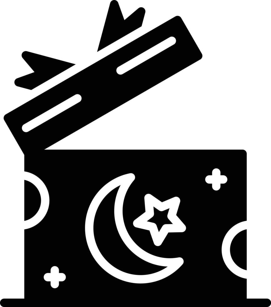 Open Gift Box Glyph Icon vector