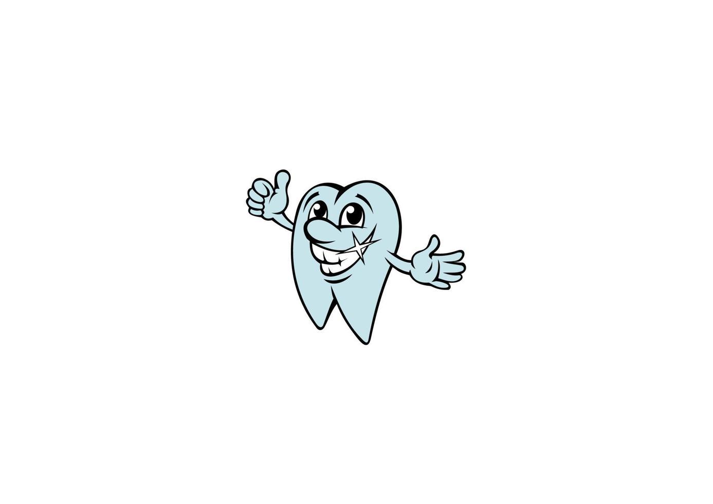 Happy cartoon tooth vector