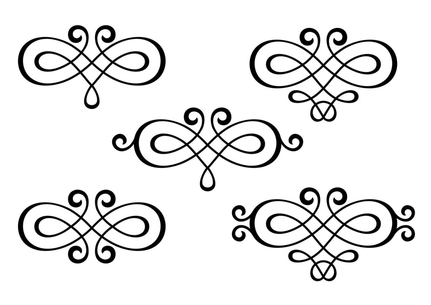 Swirl floral elements vector