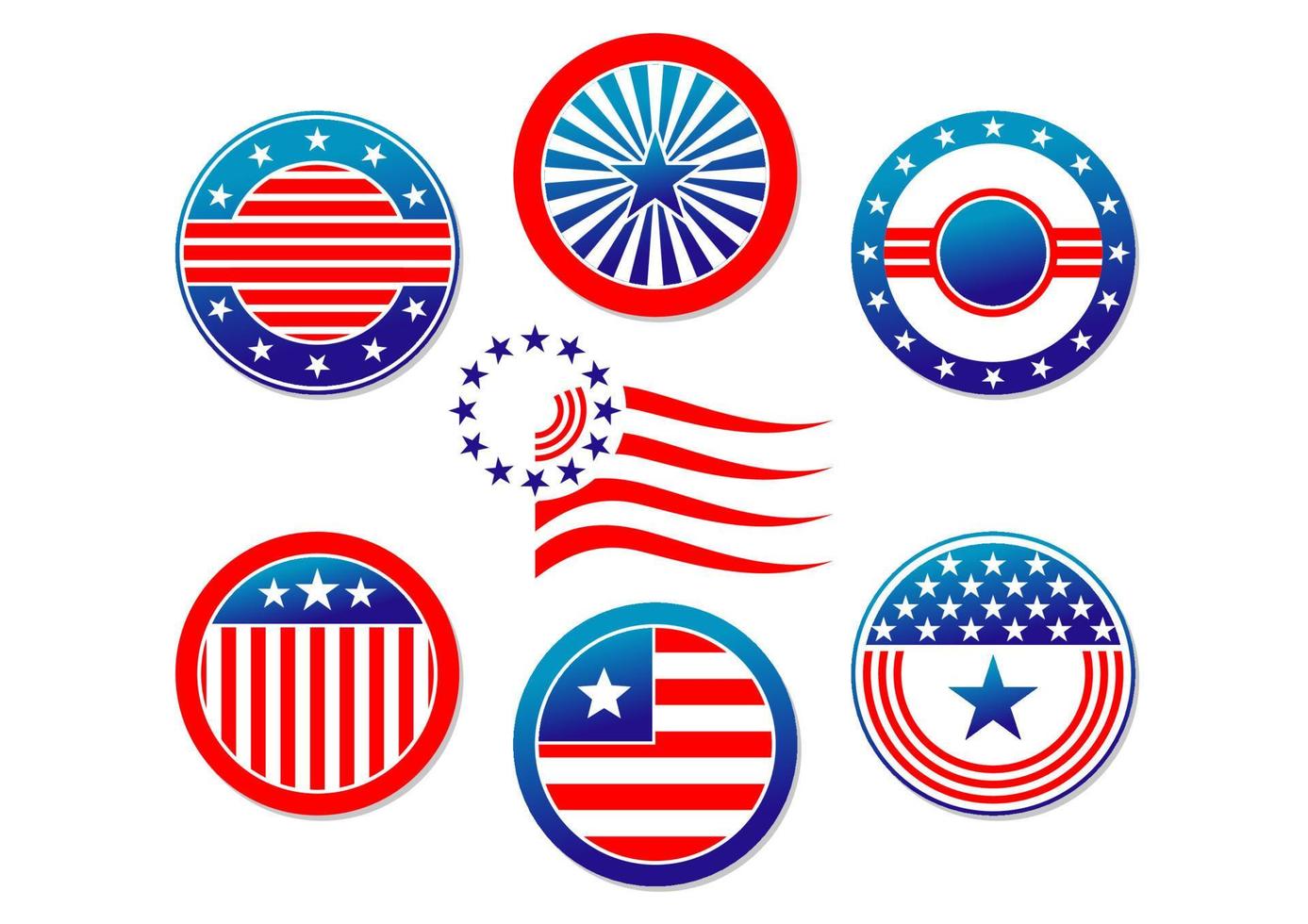 banderas y símbolos nacionales americanos vector