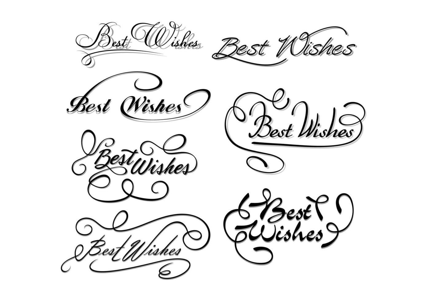 Best wishes calligraphic elements vector
