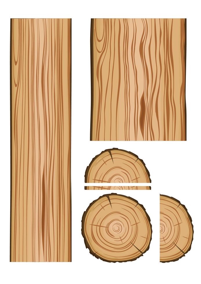 textura de madera y partes vector