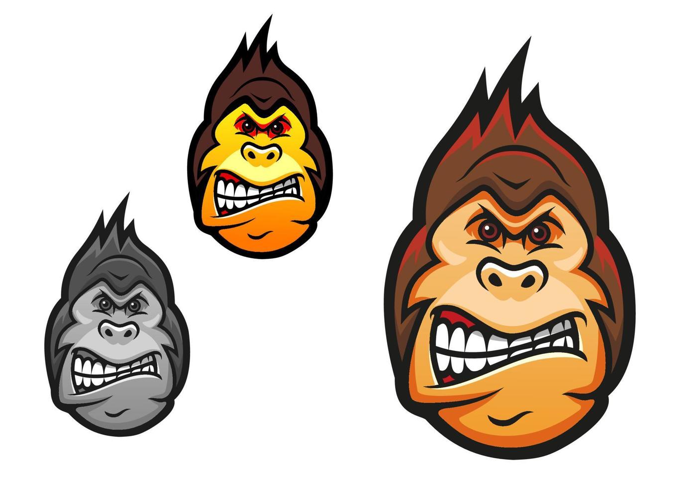 Angry monkey mascot vector