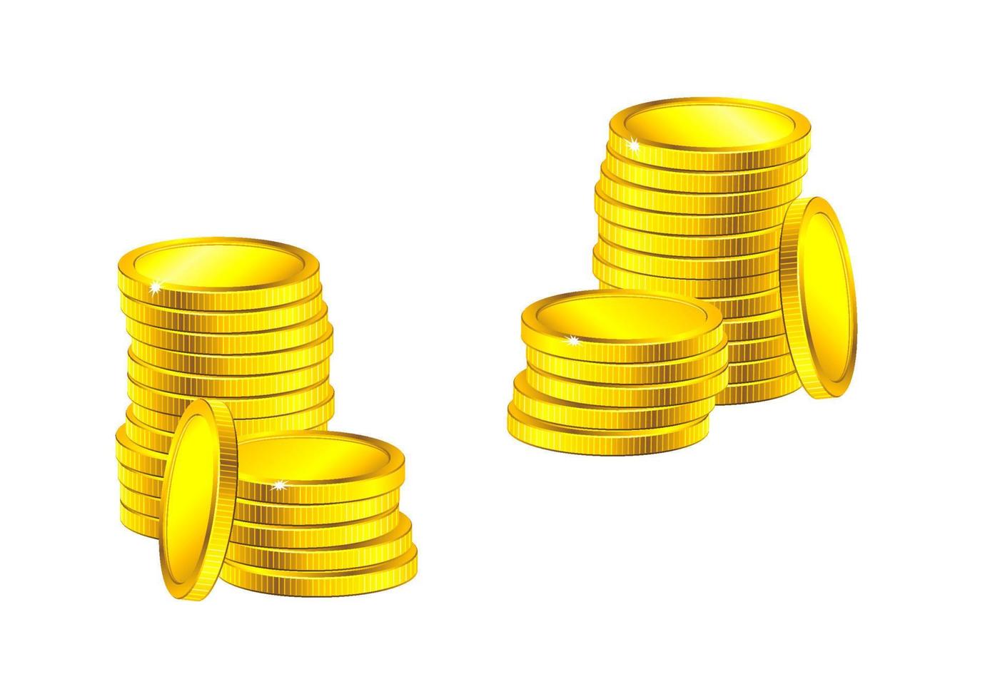 Columns of golden coins vector