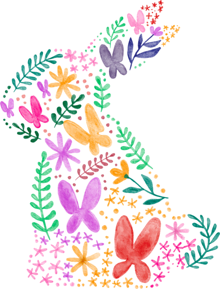 Rabbit easter watercolor painted png