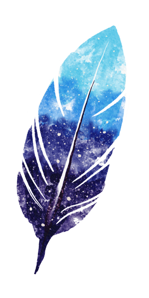 watercolor painted feather png