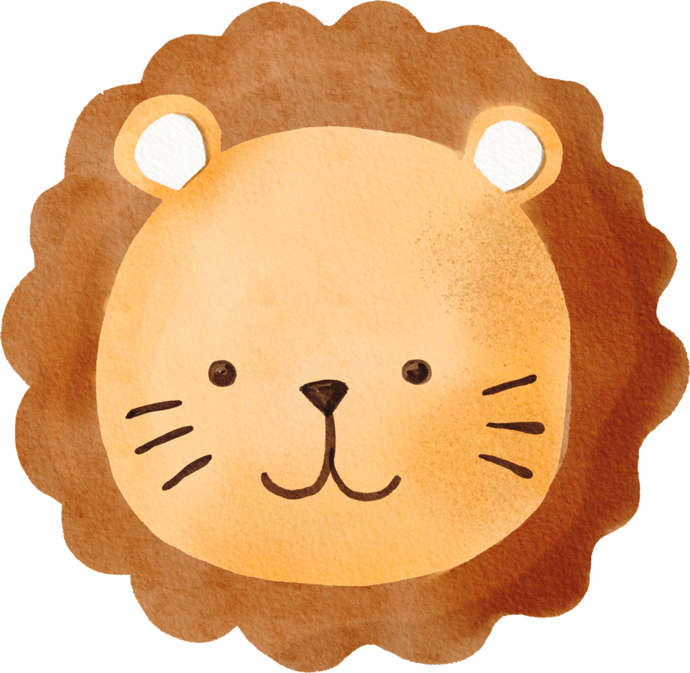 Watercolor cookie lion png