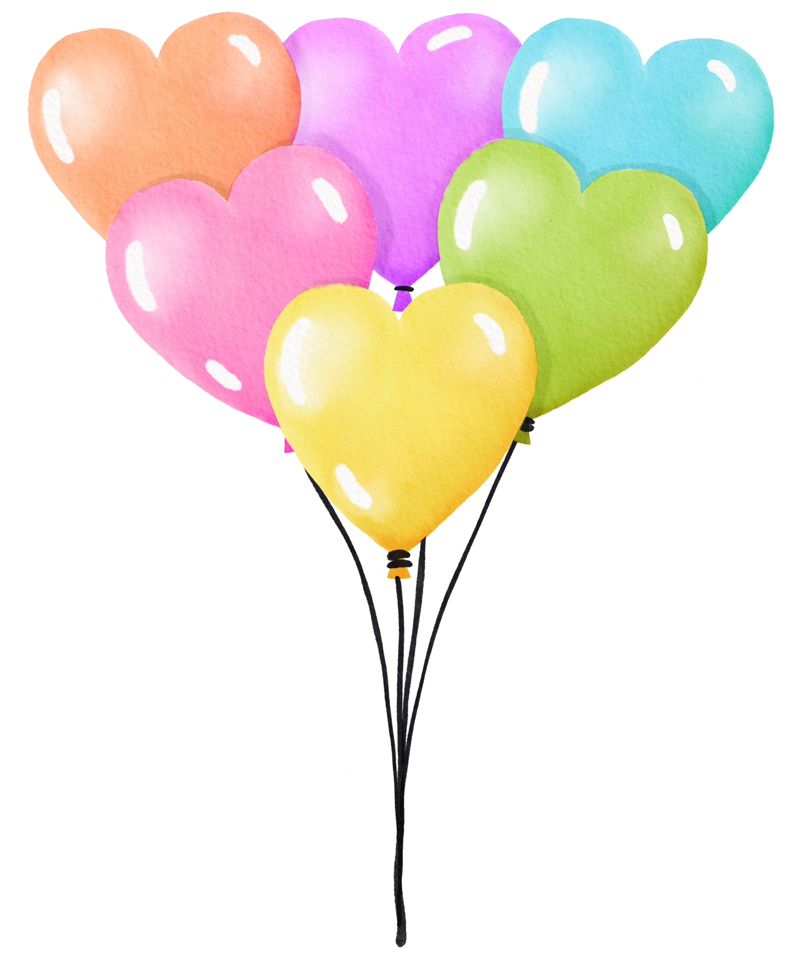 Assorted-color balloons illustration, Balloon Birthday , heart