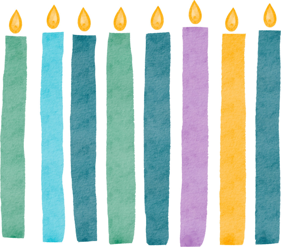 bougie de joyeux anniversaire dessinée à la main aquarelle png