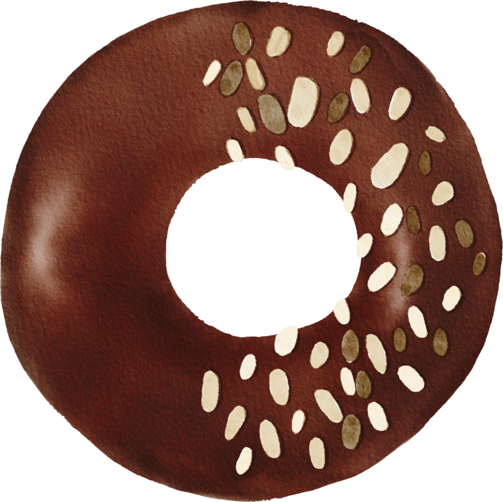 beignet au chocolat aquarelle png