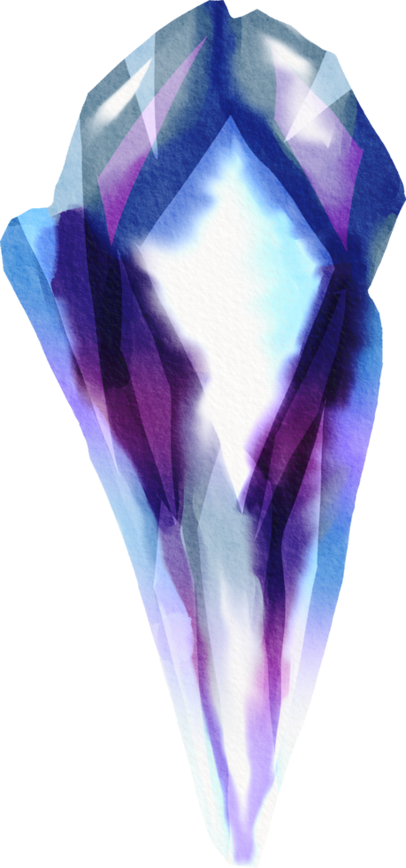watercolor painted crystal png