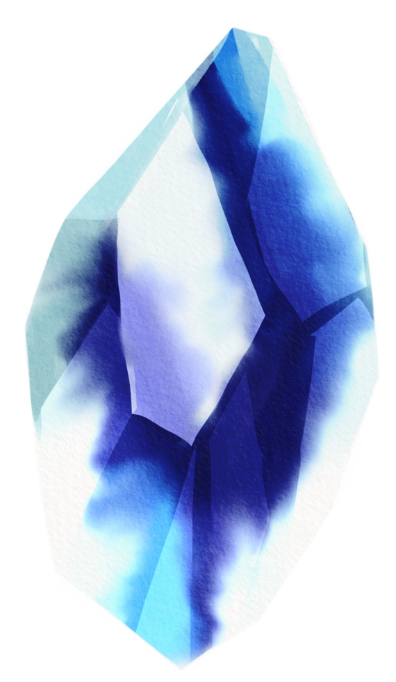 watercolor painted crystal png