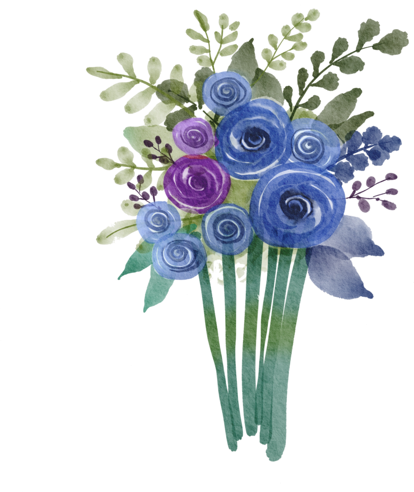 Watercolor flower bouquet png