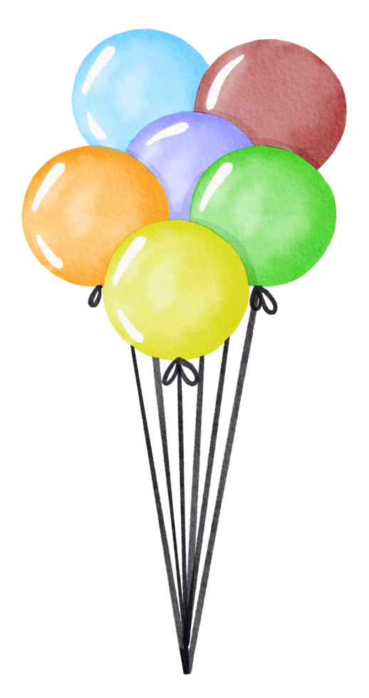 Watercolor Balloon for birthday png