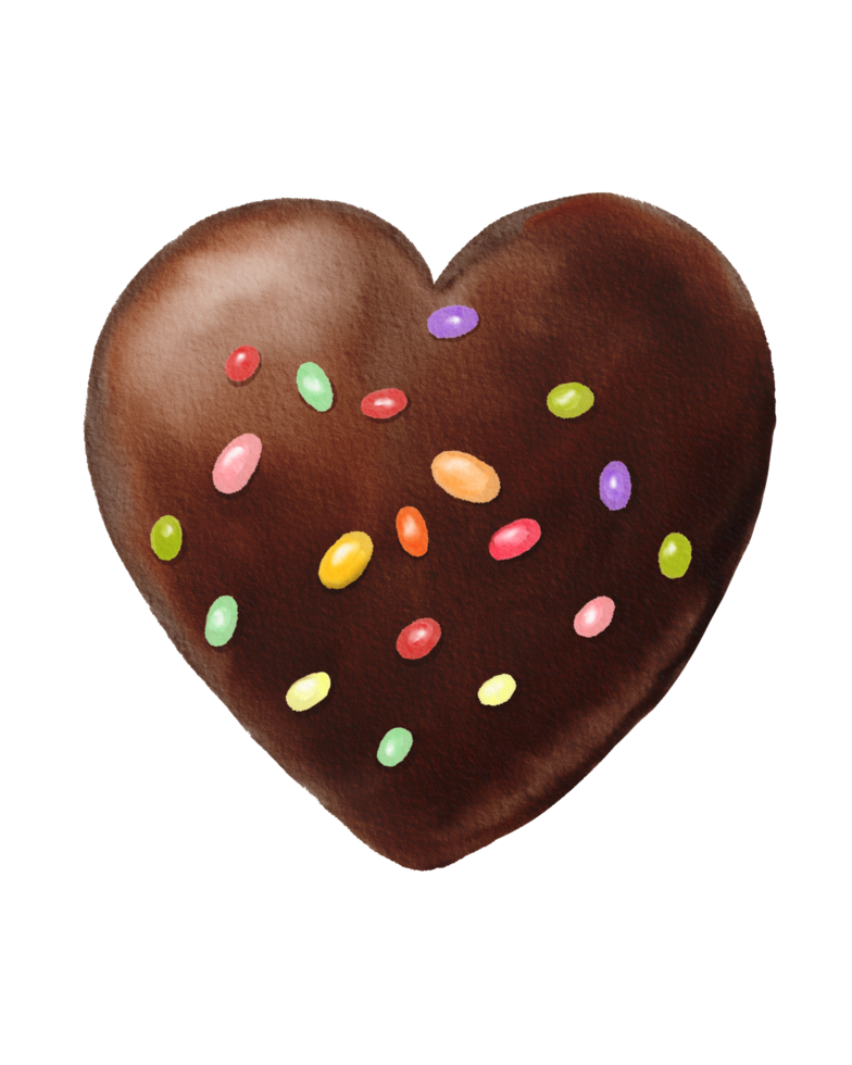 acquerello dipinto cuore forma cioccolato bomba png