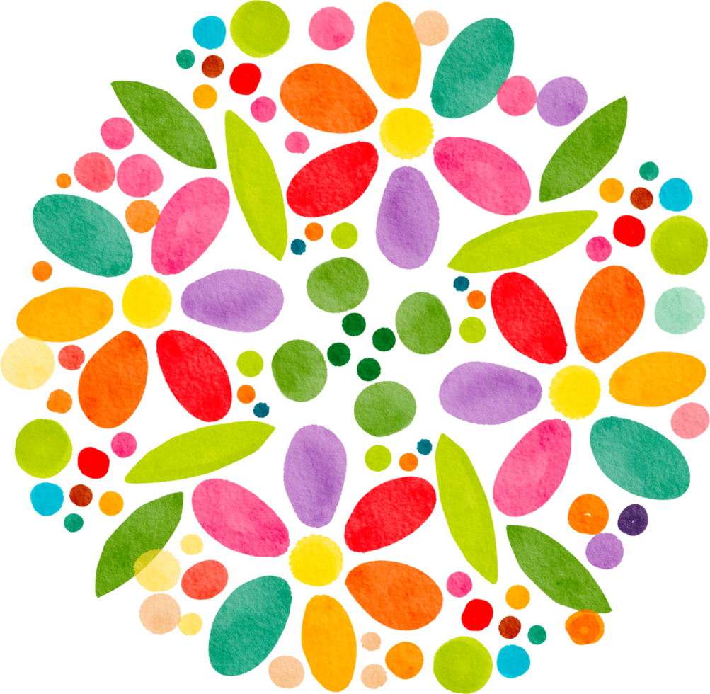 flower mandala watercolor painted png