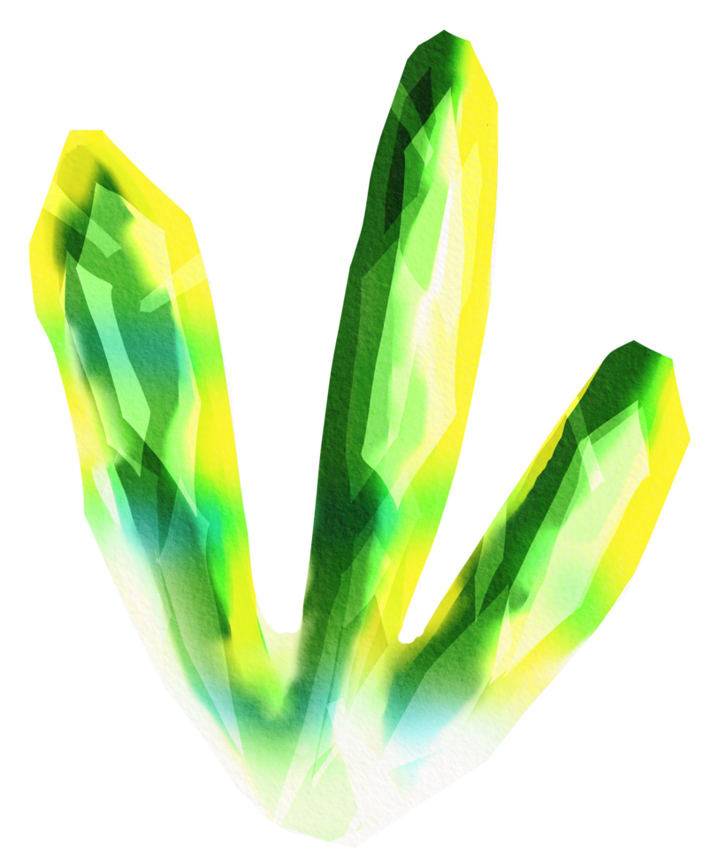 watercolor painted crystal png