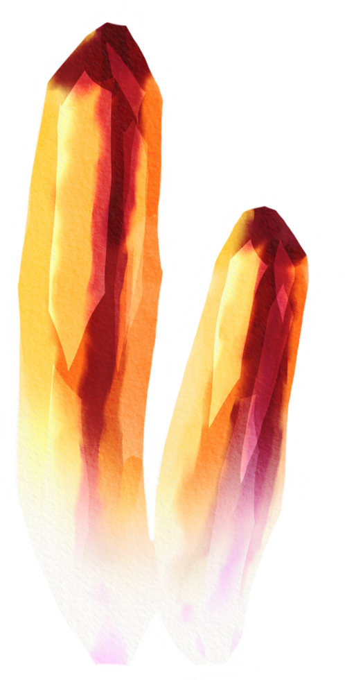 watercolor painted crystal png
