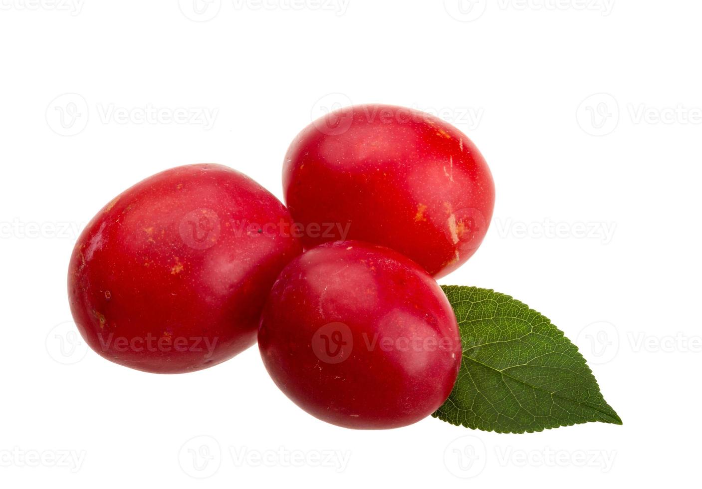 Damson plum on white background photo