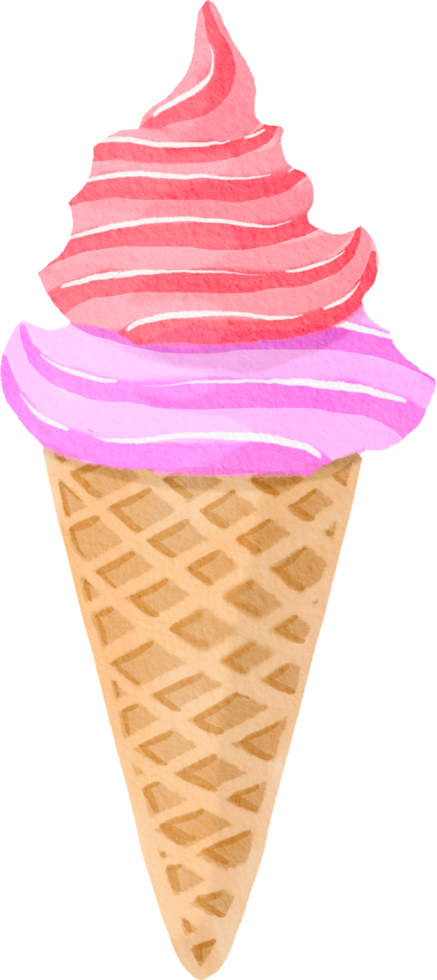 acquerello gelato nel cono png