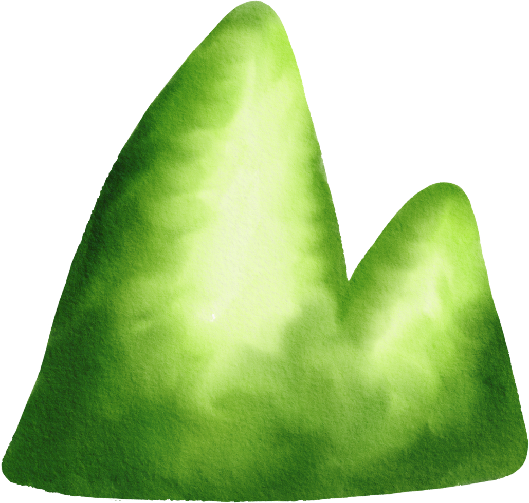 Green tree watercolor painted png