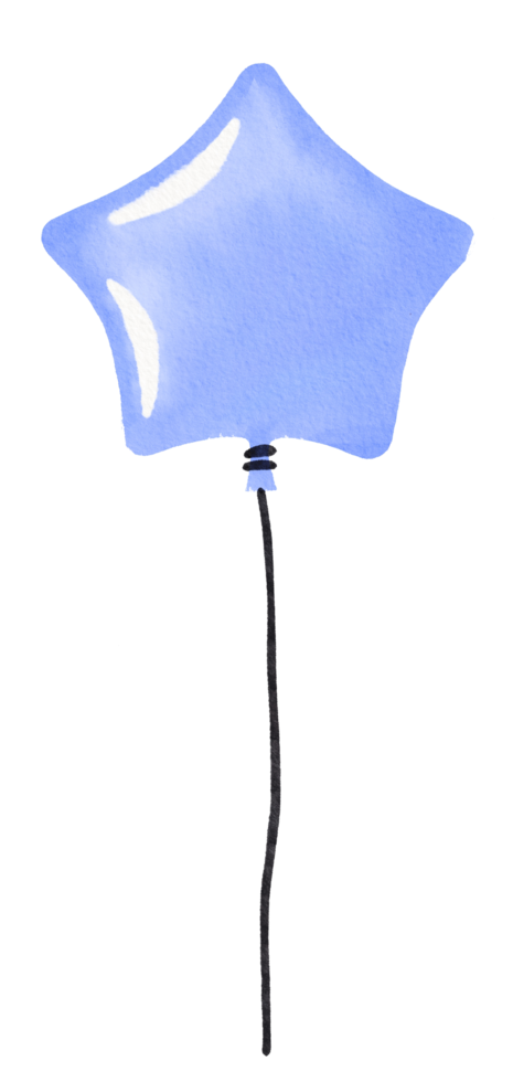 Watercolor star balloon png