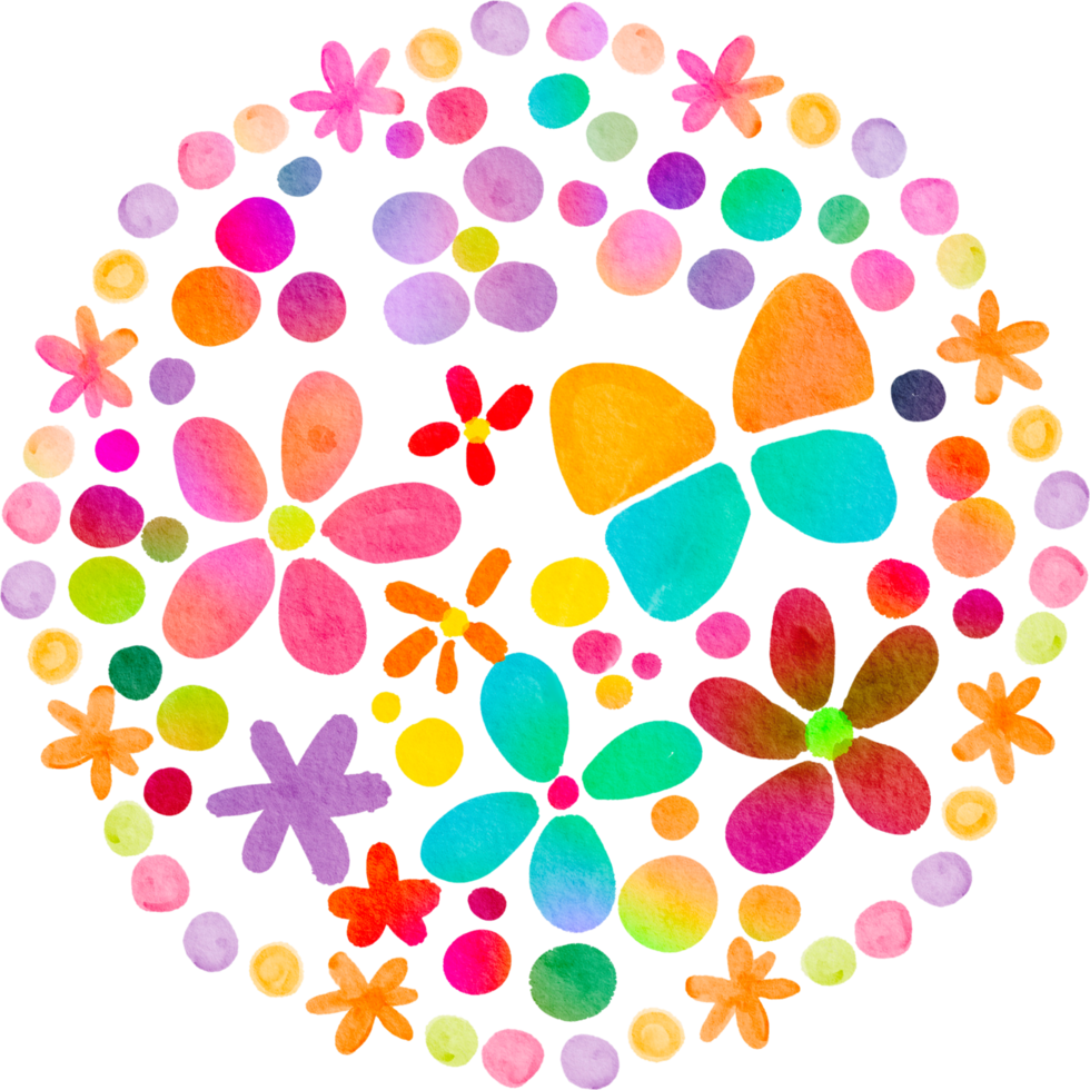 bloem mandala waterverf geschilderd png