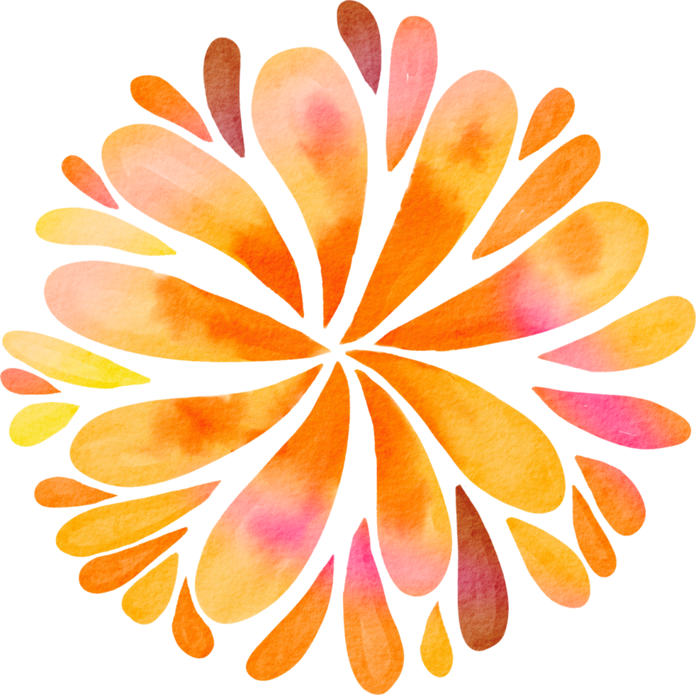 Colorful mandala watercolor painted png