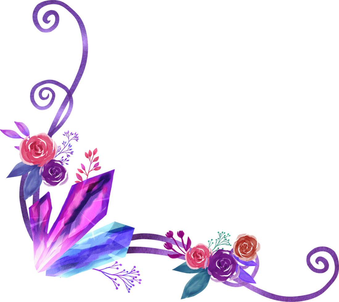 crystal and feather frame watercolor 11216552 PNG