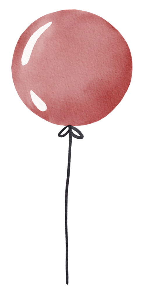 Watercolor painted balloon png