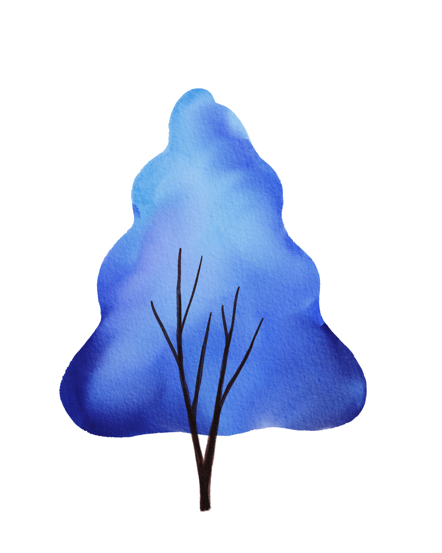 watercolor blue tree 11216681 PNG