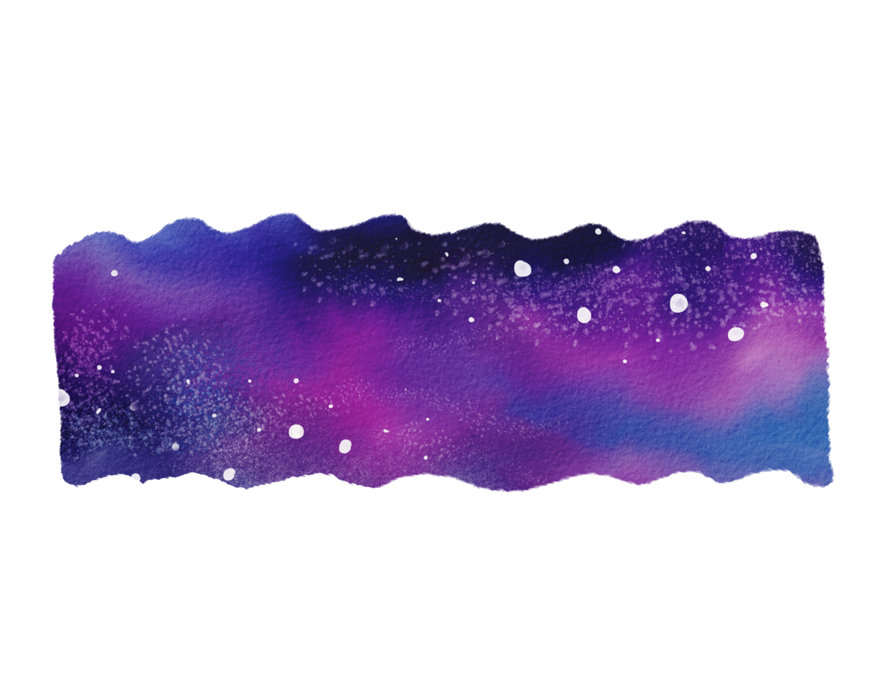 galaxy watercolor painted png