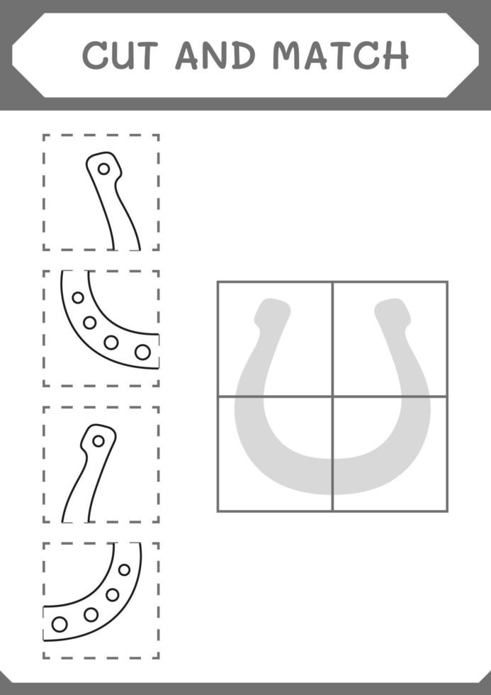 Cut and match parts of Horseshoe, game for children. Vector