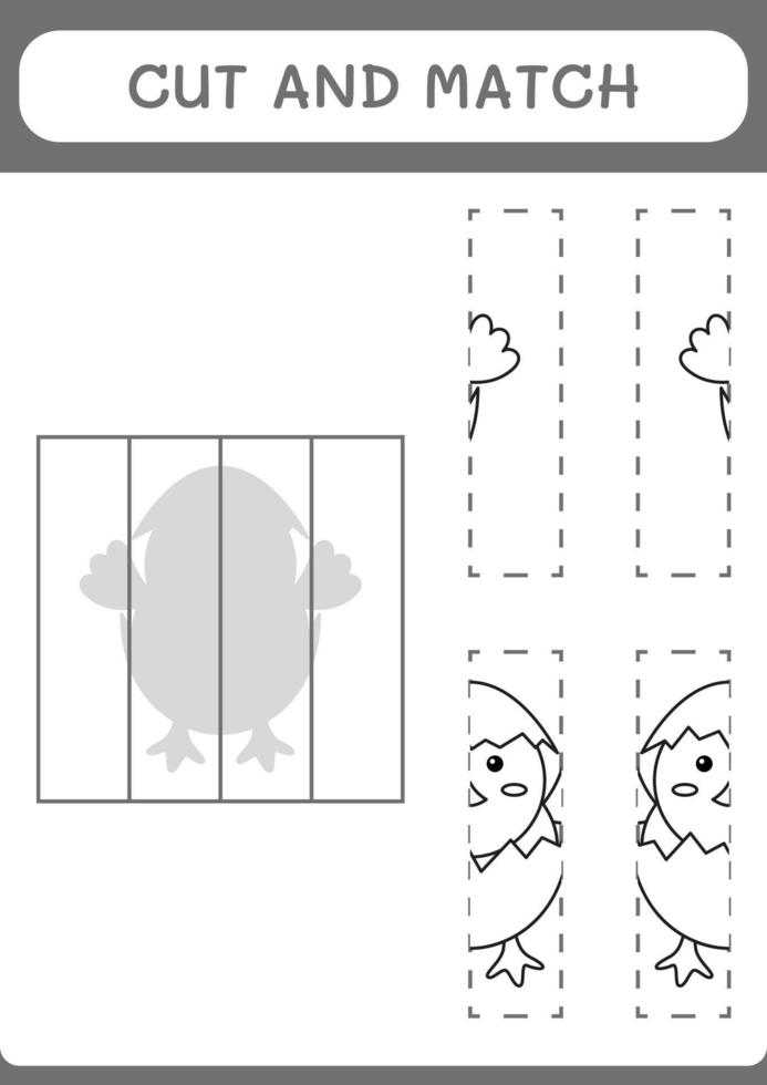 Cut and match parts of Chick, game for children. Vector illustration ...