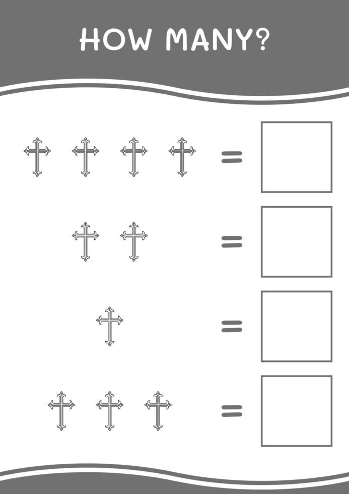 cuantos de cruz cristiana, juego para niños. ilustración vectorial, hoja de cálculo imprimible vector