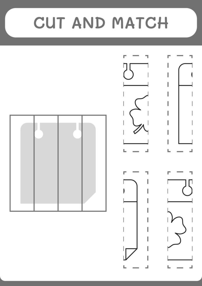 Cut and match parts of Calender, game for children. Vector illustration, printable worksheet