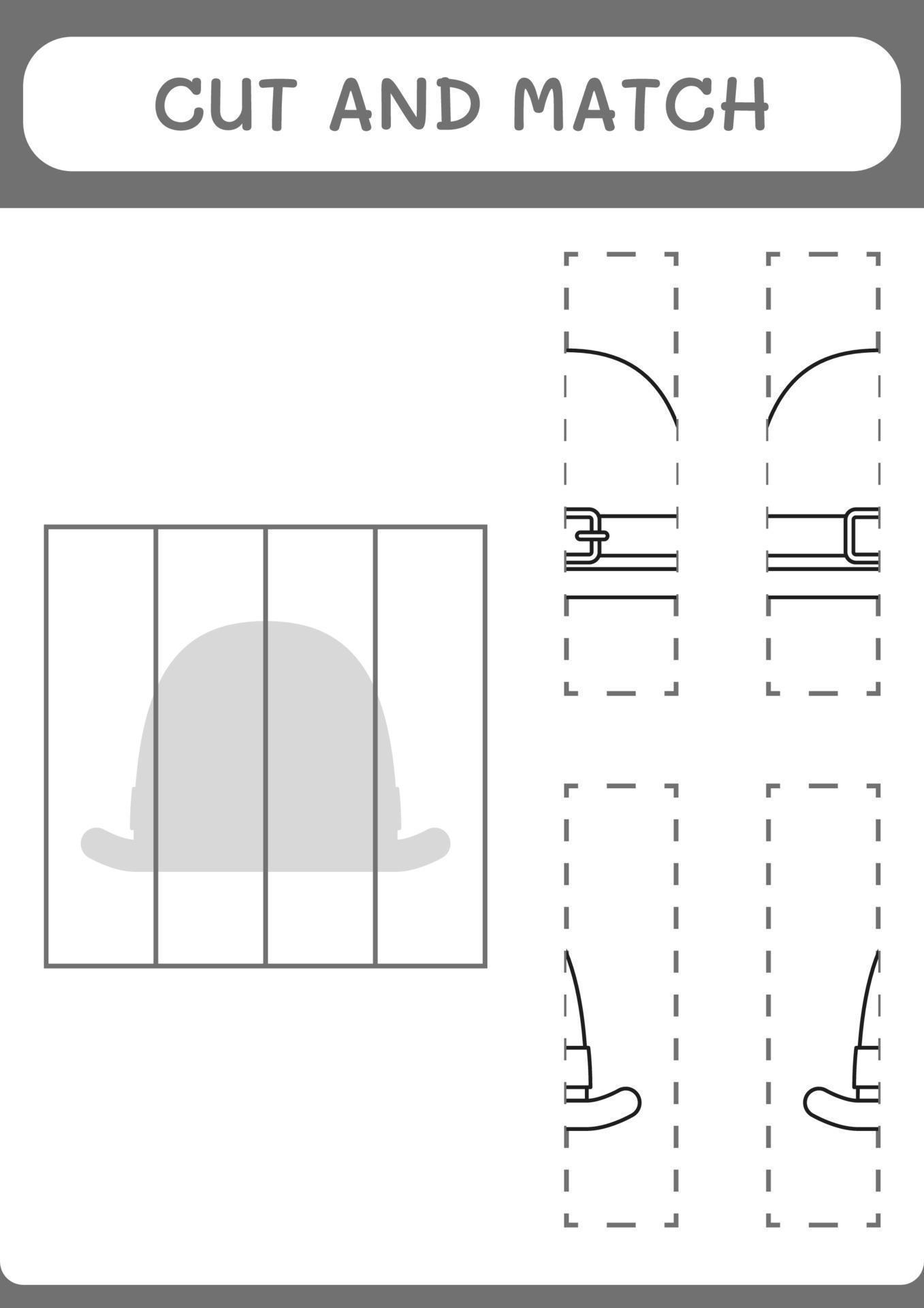 Cut and match parts of St. Patrick's Day hat, game for children. Vector