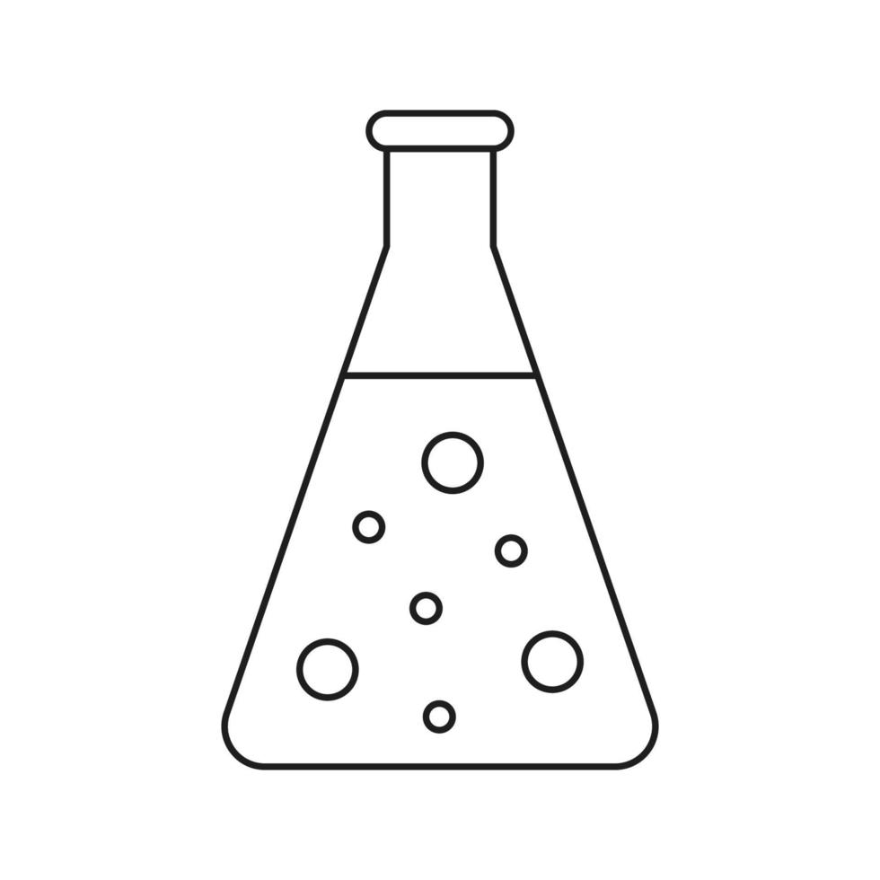 Chemistry flask isolated on white background. Vector illustration