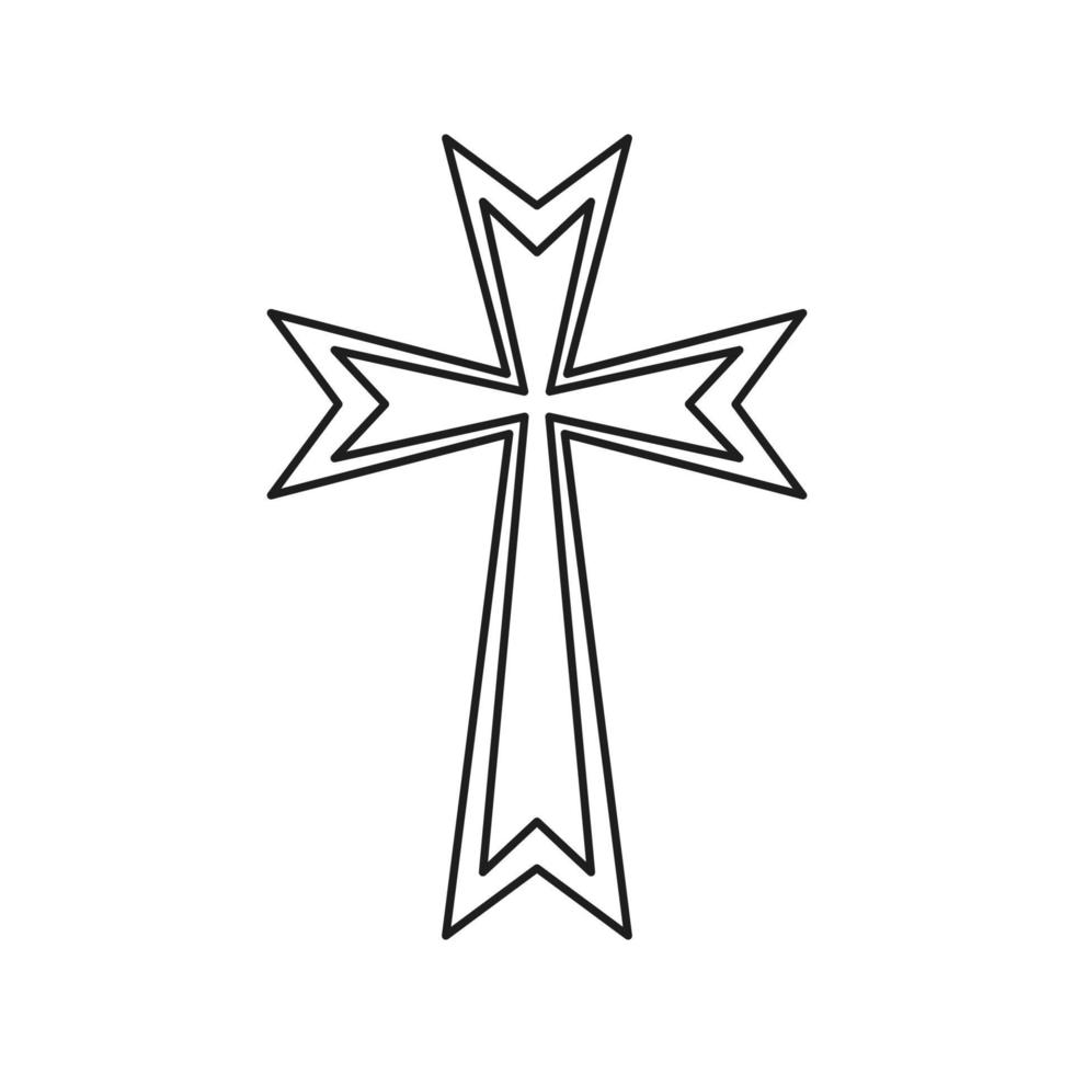 cruz cristiana aislada sobre fondo blanco. ilustración vectorial vector