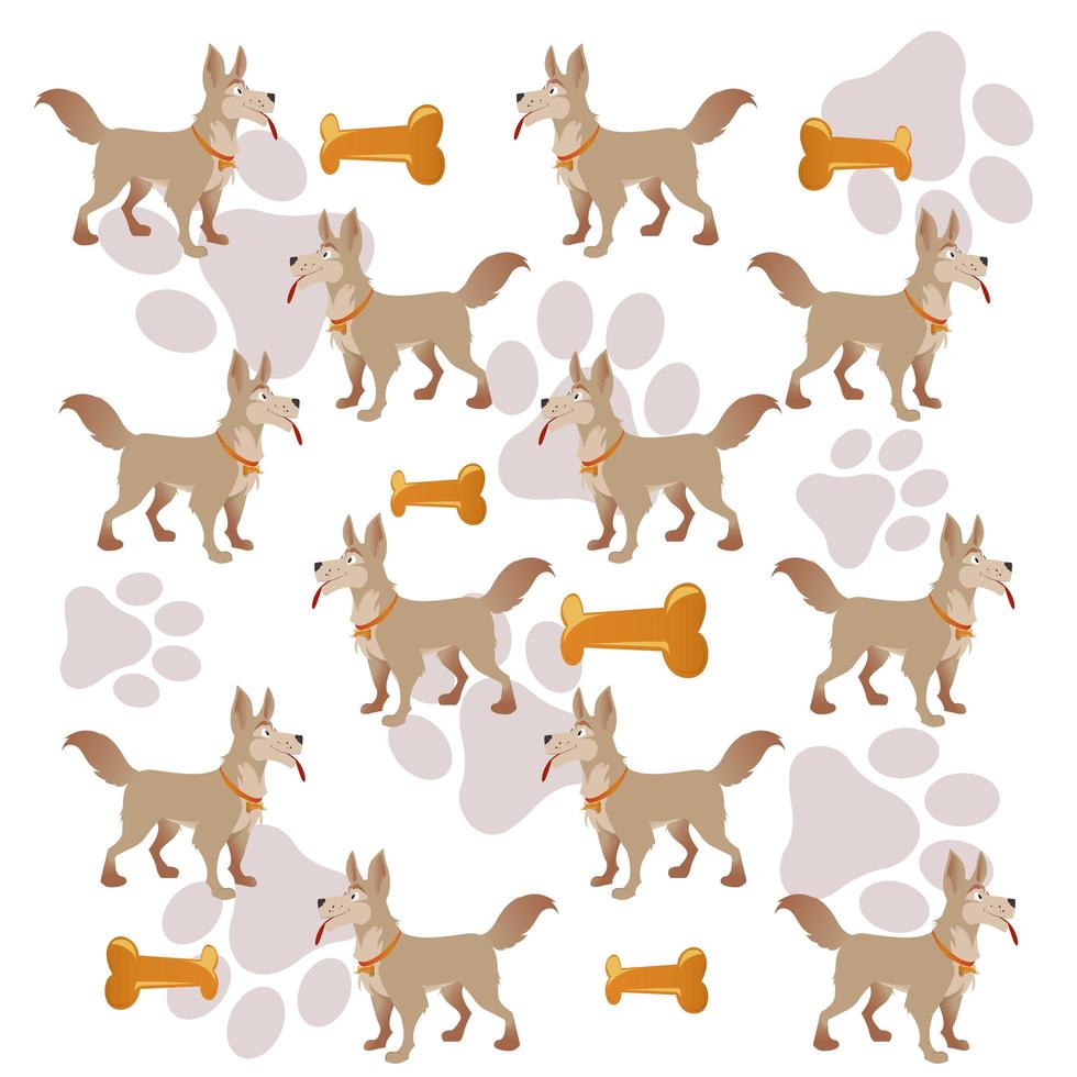 Cartoon dog. Pattern cartoon dog on a white background. Childish seamless pattern with dogs. For kids clothing, fabric, textile, baby decoration, wrapping paper. photo