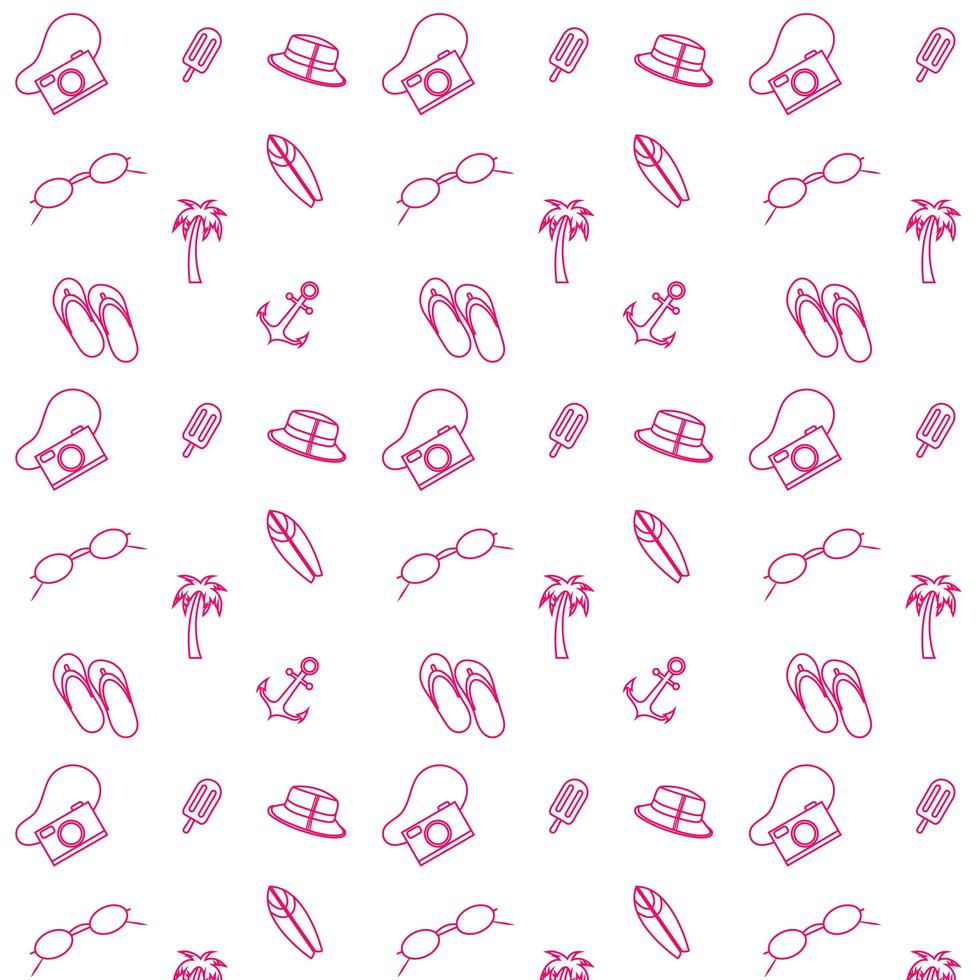 Summer background design banners. Pattern. Poster, greeting card, header for the site, t-shirt and paper design. Pattern with summer symbols. White and pink colors. photo