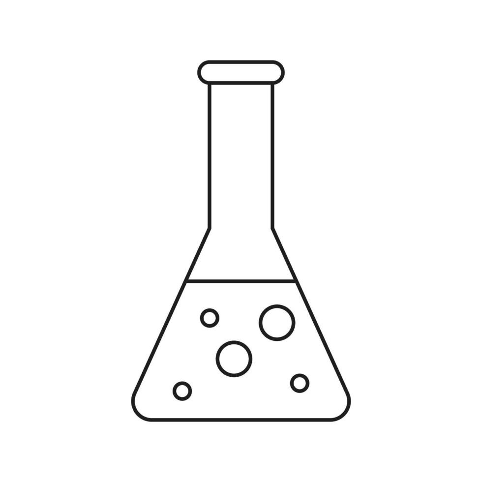 matraz de química aislado sobre fondo blanco. ilustración vectorial vector