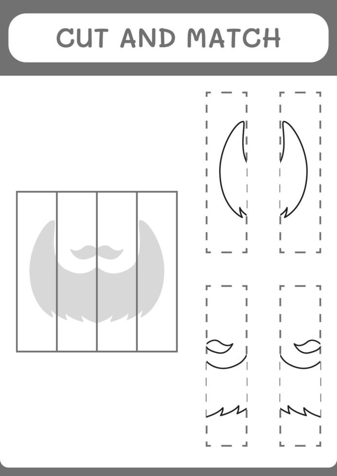 Cut and match parts of Leprechaun beard game for children Vector Cut and match parts of Leprechaun beard game for children Vector