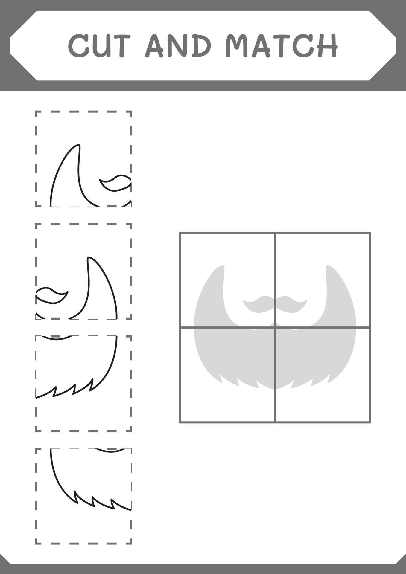 Cut and match parts of Leprechaun beard game for children Vector Cut and match parts of Leprechaun beard game for children Vector