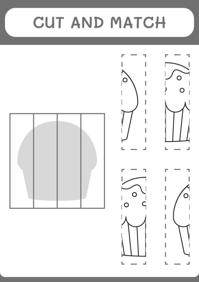 Cut and match parts of Cupcake game for children Vector illustration Cut and match parts of Cupcake game for children Vector illustration