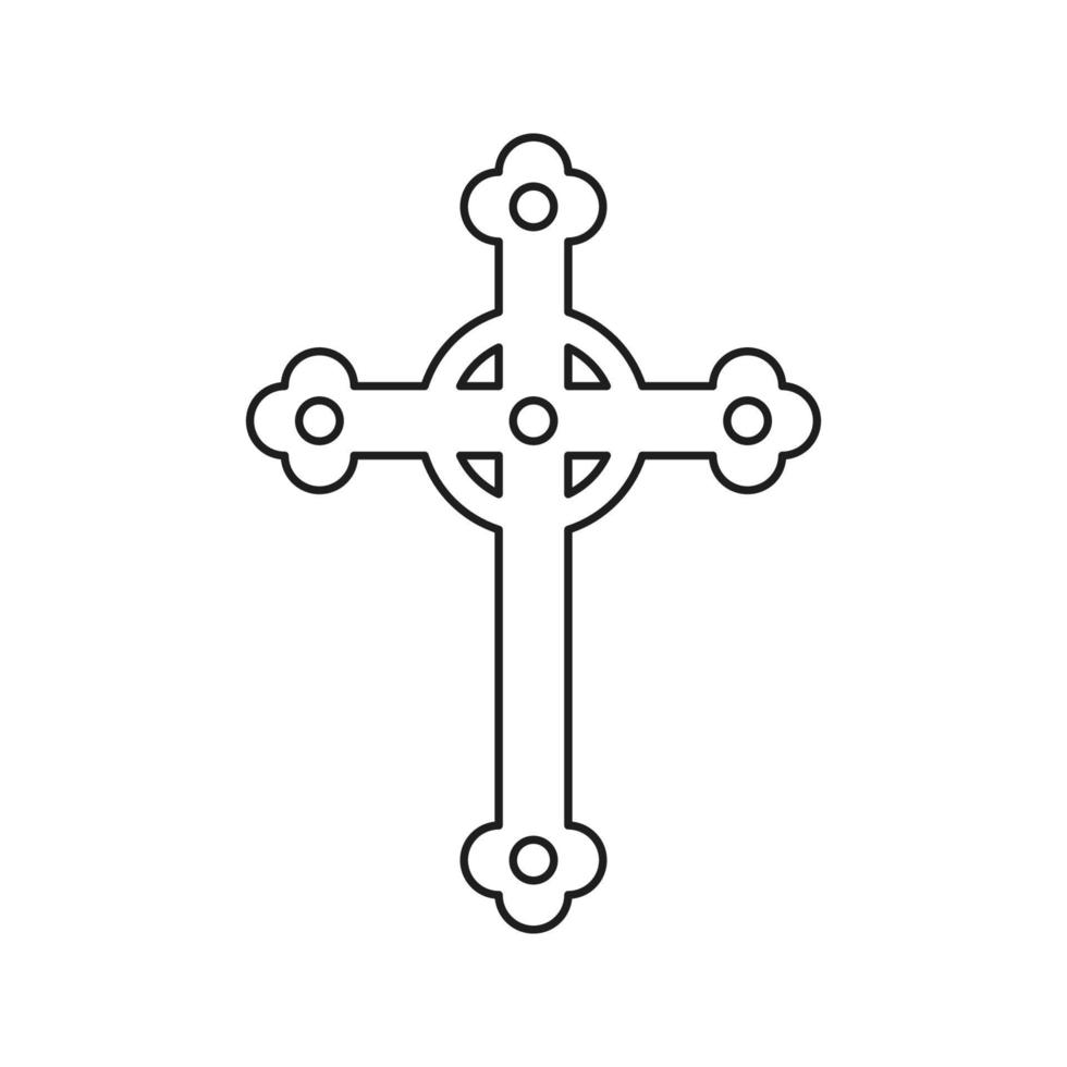 Christian cross isolated on white background. Vector illustration