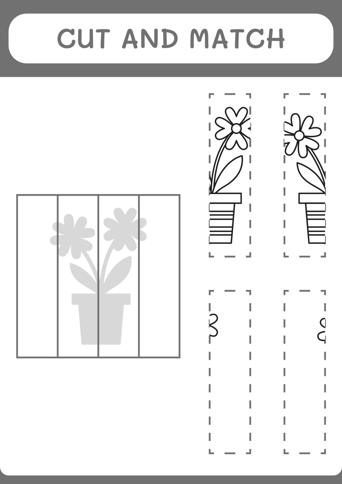 Cut and match parts of Flower, game for children. Vector illustration ...