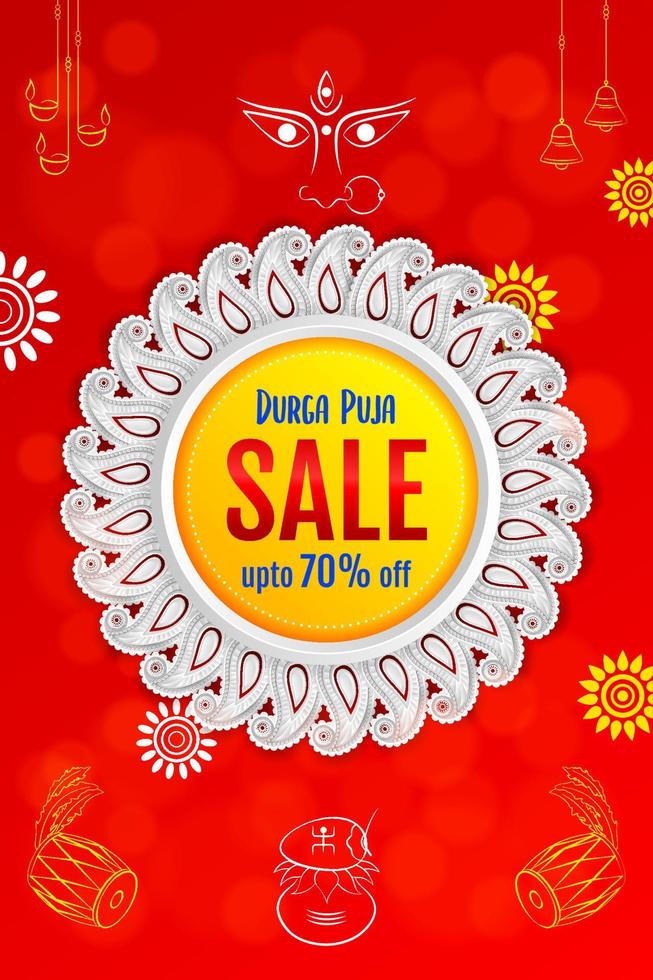 durga puja oferta venta banner fondo diseño creativo durga puja venta banner vector